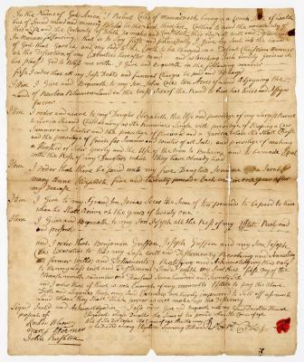 Probated will of Robert Coles, 1782