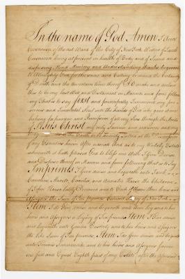 Probated will of Ann Covenoven, 1782