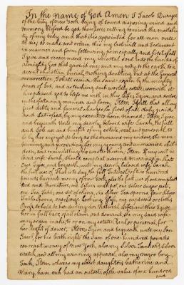Probated will of Jacob Durye, 1782