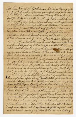 Probated will of Nicholas Depuy, 1782