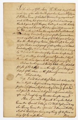 Probated will of William Eames, 1782