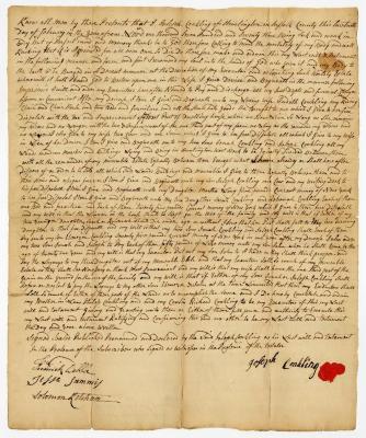 Probated will of Joseph Conkling, 1782