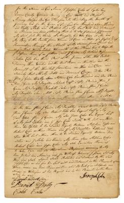 Probated will of Joseph Coles, 1782