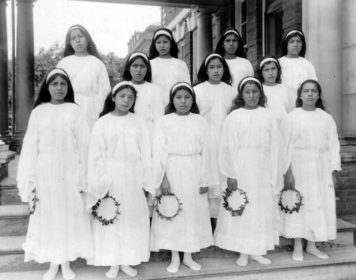 Thomas Indian School Photograph, Group Portrait of  female Graduates