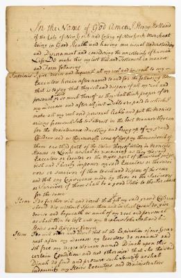 Probated will of Henry Holland, 1782