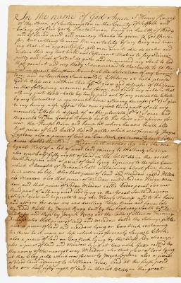 Probated will of Henry Harriss, 1782