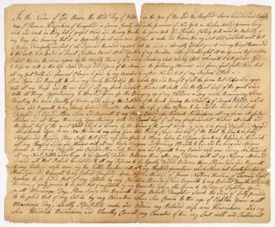 Probated will of Thomas Hendrickson, 1782
