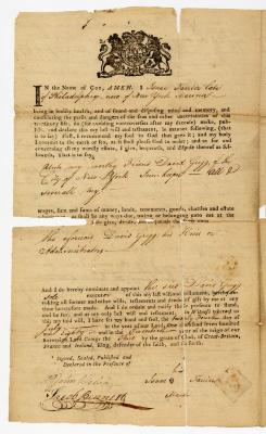 Probated will of Isaac Farrier, 1782