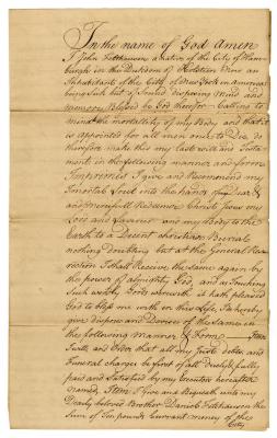 Probated will of John Felthowsen, 1782