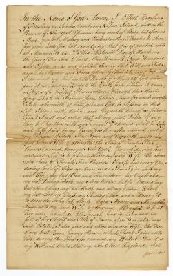 Probated will of Elbert Hoogland, 1782