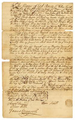 Probated will of William Hewlett, 1782
