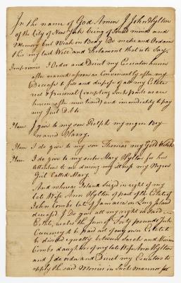 Probated will of John Hylton, 1782