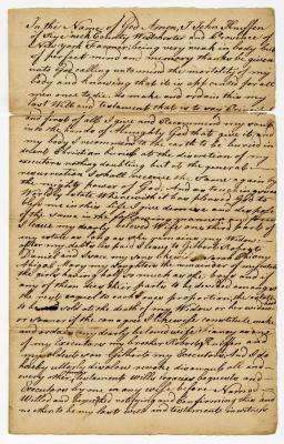 Probated will of John Kniffen, 1782