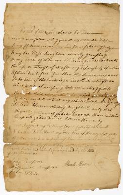 Probated will of Micah Moore, 1782