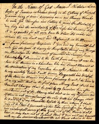 Probated will of Nicholas Lamberson, 1782