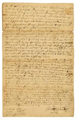 Probated will of John L’Hommedieu, 1782