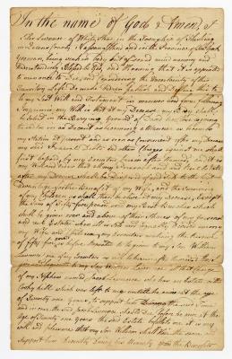 Probated will of Silas Lawrence, 1782