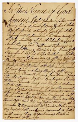 Probated will of John Johnston, 1782