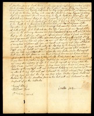 Probated will of Jonathan Jones, 1782