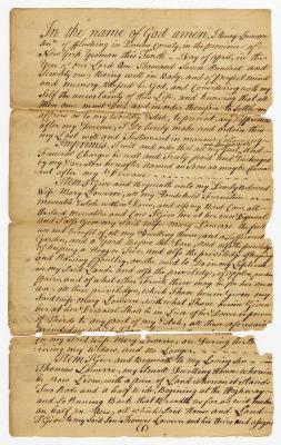 Probated will of Henry Lowerre, 1782