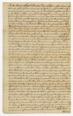 Probated will of Daniel Kissam, 1782