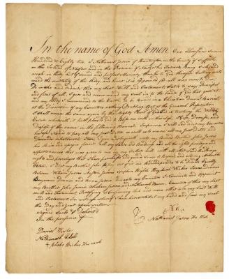 Probated will of Nathaniel Jarvis, 1782
