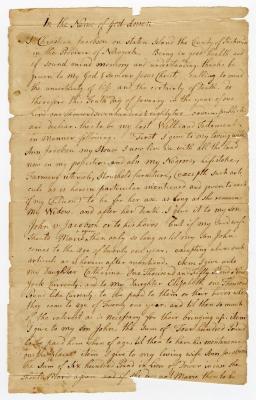 Probated will of Christian Jacobson, 1782