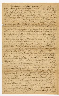 Probated will of Samuel Jaggar, 1782