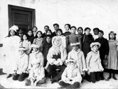 Thomas Indian School Photograph.  Group Protrait with Children in Costume