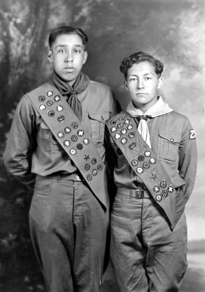 Thomas Indian School Photograph,  Portrait of Two Eagle Scouts