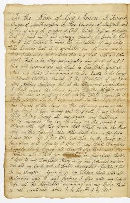 Probated will of Joseph Rugg, 1782