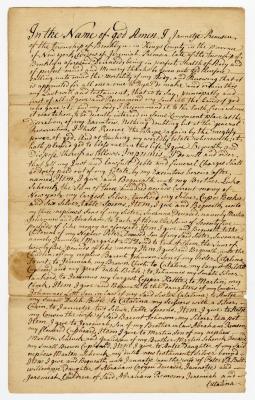 Probated will of Jannatje Remsen, 1782