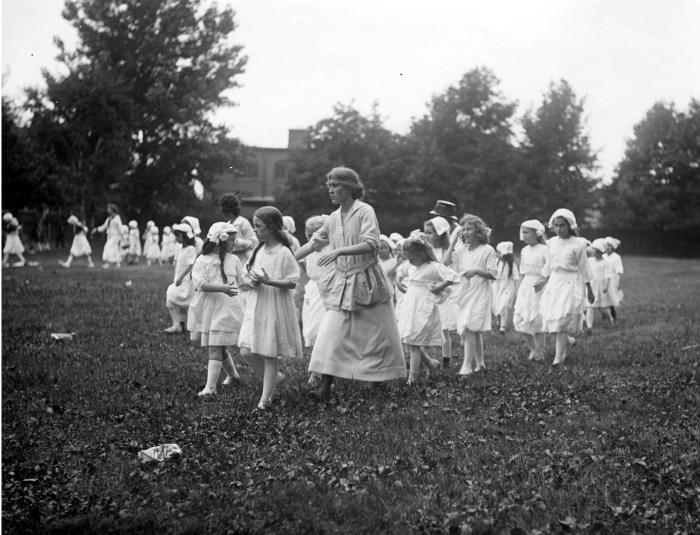 Playground activities. Folk dancing, Schenectady City Schools