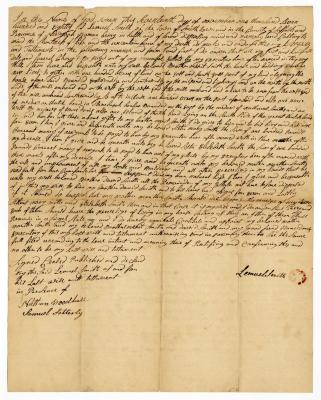 Probated will of Lemuel Smith, 1782