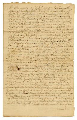 Probated will of Thomas Stephen, 1782