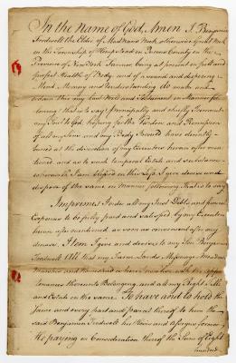 Probated will of Benjamin Tredwell, 1782