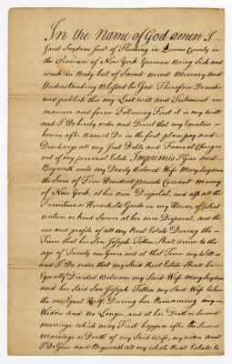 Probated will of Jacob Suydam, 1782