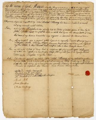 Probated will of Martha Strong, 1782