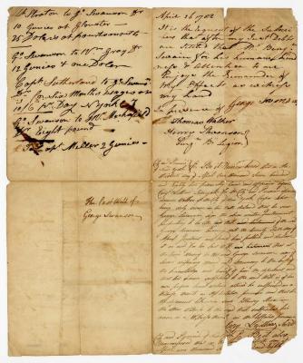 Probated will of George Swanson, 1782