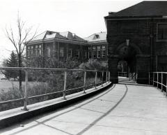 Thomas Indian School Photograph. Exterior View of Administration Buildings with Curved Walk