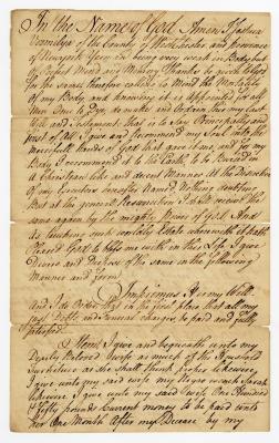 Probated will of Joshua Vermilya, 1782
