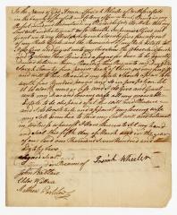 Probated will of Josiah Wheeler, 1782