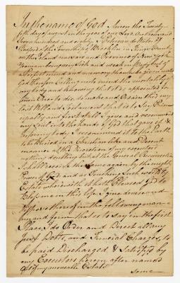 Probated will of Peter Vandewater, 1782