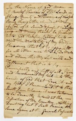 Probated will of Roeliff Voorhees, 1782