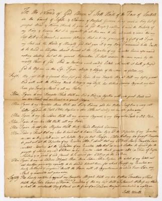 Probated will of Seth Worth, 1782