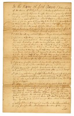 Probated will of Joshua Bishop, 1783