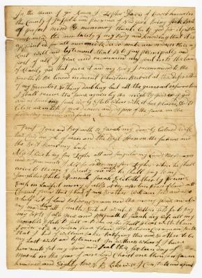 Probated will of Zopher Davis, 1783