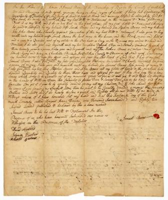 Probated will of Samuel Barns, 1783