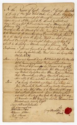 Probated will of George Marschalk, 1779