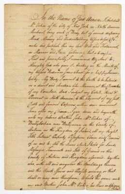 Probated will of Archibald McVickar, 1779